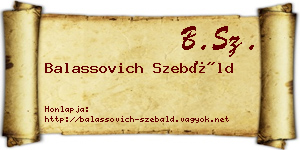 Balassovich Szebáld névjegykártya